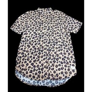Duvin Design Co. Brown Leopard 100% Viscose Men’s Button Up Sz M
